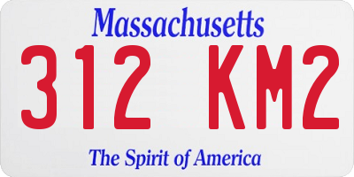 MA license plate 312KM2