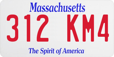 MA license plate 312KM4
