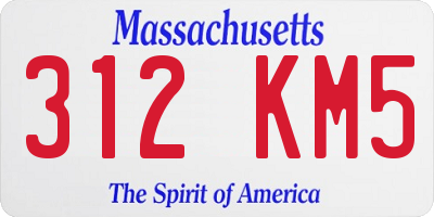 MA license plate 312KM5