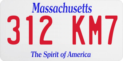 MA license plate 312KM7
