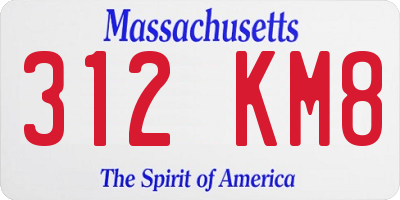 MA license plate 312KM8