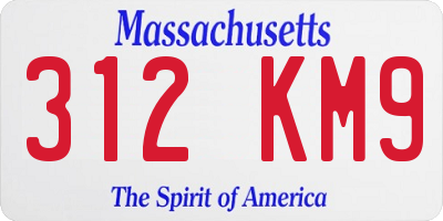MA license plate 312KM9