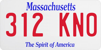 MA license plate 312KN0