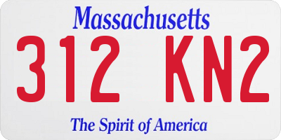 MA license plate 312KN2