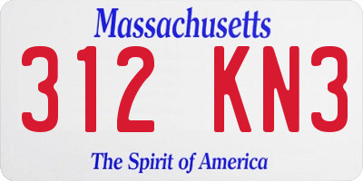 MA license plate 312KN3