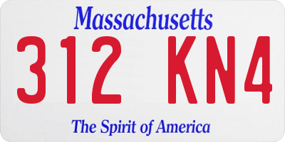 MA license plate 312KN4