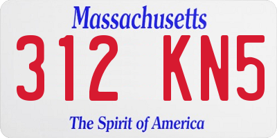 MA license plate 312KN5