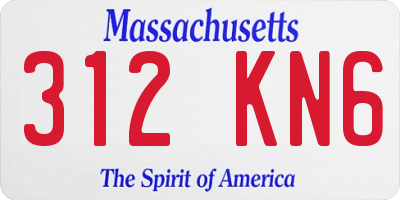 MA license plate 312KN6