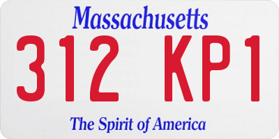 MA license plate 312KP1