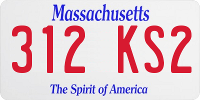 MA license plate 312KS2