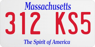 MA license plate 312KS5