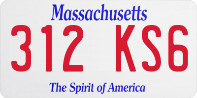 MA license plate 312KS6