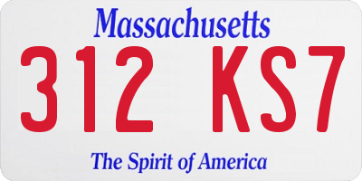 MA license plate 312KS7