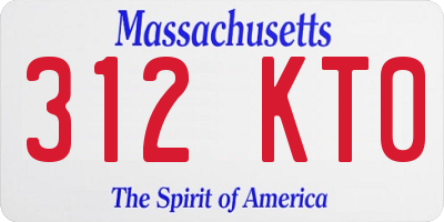 MA license plate 312KT0