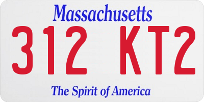 MA license plate 312KT2
