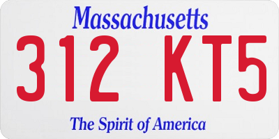 MA license plate 312KT5