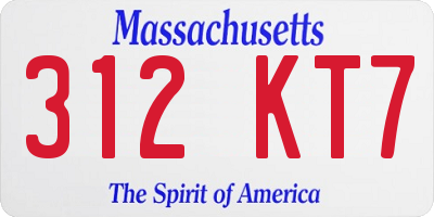 MA license plate 312KT7