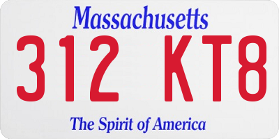 MA license plate 312KT8