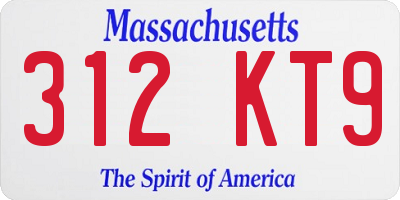 MA license plate 312KT9