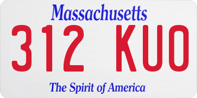 MA license plate 312KU0