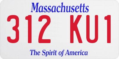 MA license plate 312KU1