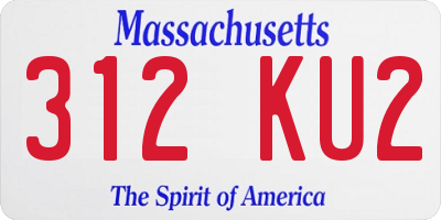 MA license plate 312KU2
