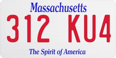 MA license plate 312KU4