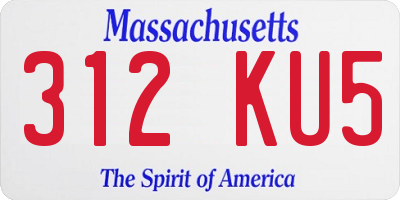 MA license plate 312KU5