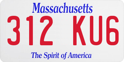 MA license plate 312KU6