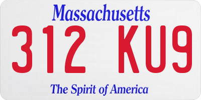 MA license plate 312KU9