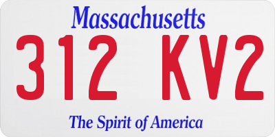 MA license plate 312KV2