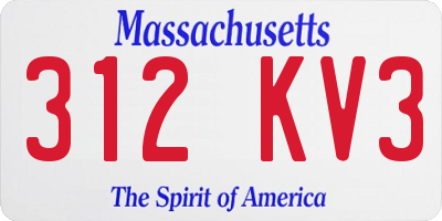 MA license plate 312KV3