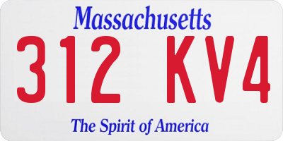 MA license plate 312KV4
