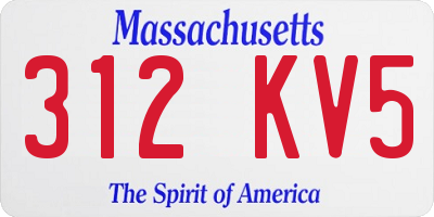 MA license plate 312KV5