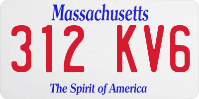 MA license plate 312KV6
