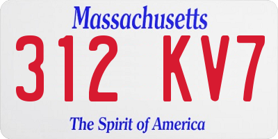 MA license plate 312KV7