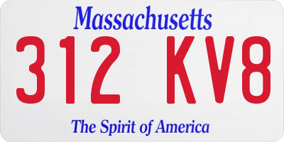 MA license plate 312KV8