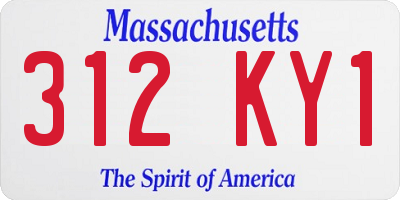 MA license plate 312KY1