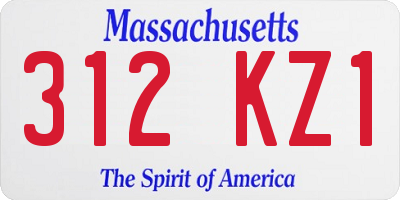 MA license plate 312KZ1