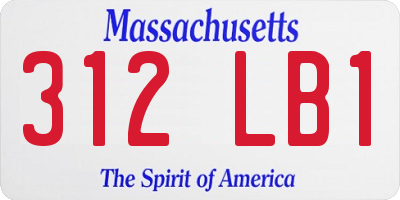 MA license plate 312LB1