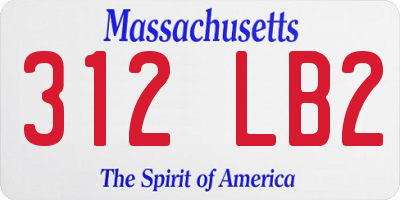 MA license plate 312LB2