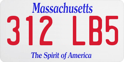 MA license plate 312LB5
