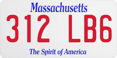 MA license plate 312LB6