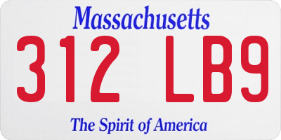 MA license plate 312LB9