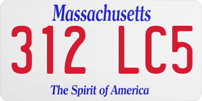 MA license plate 312LC5