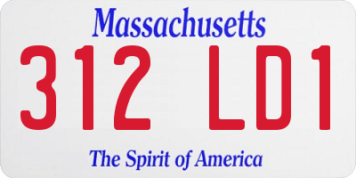 MA license plate 312LD1