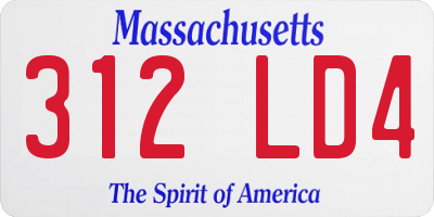 MA license plate 312LD4