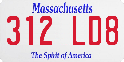 MA license plate 312LD8