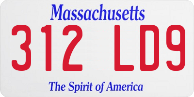MA license plate 312LD9