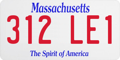 MA license plate 312LE1
